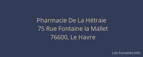 Pharmacie De La Hétraie