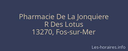 Pharmacie De La Jonquiere