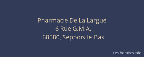 Pharmacie De La Largue