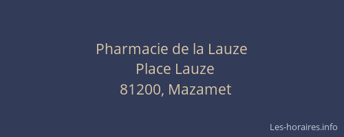 Pharmacie de la Lauze
