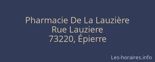 Pharmacie De La Lauzière