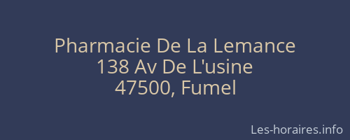 Pharmacie De La Lemance