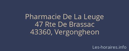 Pharmacie De La Leuge