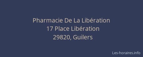 Pharmacie De La Lib&eacute;ration
