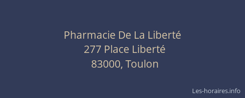 Pharmacie De La Liberté
