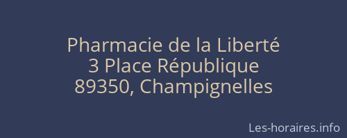 Pharmacie de la Libert&eacute;