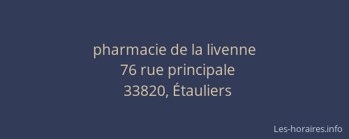 pharmacie de la livenne