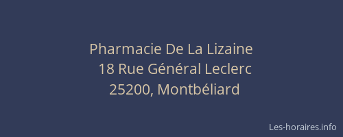 Pharmacie De La Lizaine