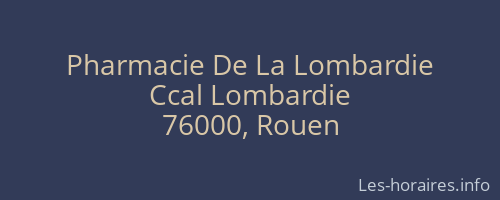 Pharmacie De La Lombardie