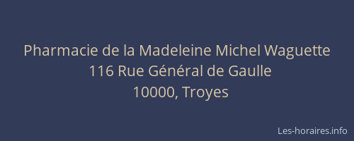 Pharmacie de la Madeleine Michel Waguette