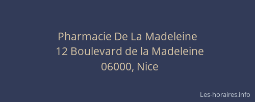 Pharmacie De La Madeleine