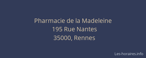 Pharmacie de la Madeleine