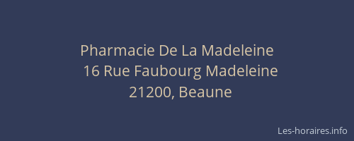 Pharmacie De La Madeleine
