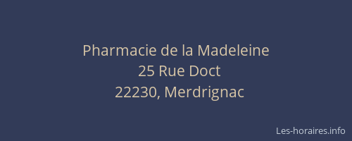 Pharmacie de la Madeleine