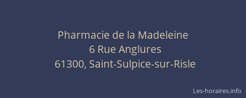 Pharmacie de la Madeleine