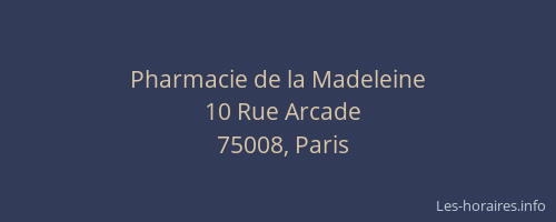 Pharmacie de la Madeleine