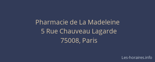 Pharmacie de La Madeleine