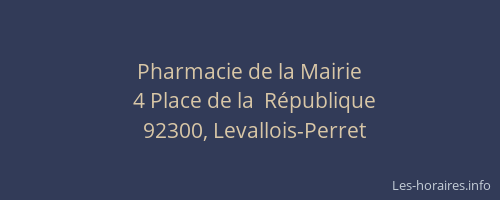 Pharmacie de la Mairie