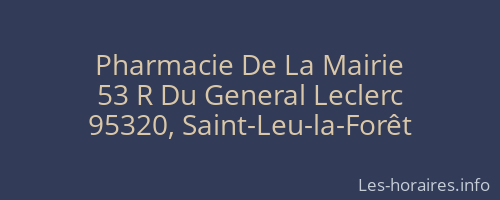 Pharmacie De La Mairie