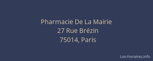 Pharmacie De La Mairie