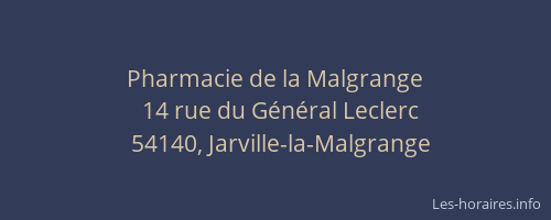 Pharmacie de la Malgrange