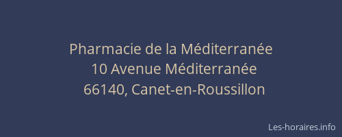 Pharmacie de la M&eacute;diterran&eacute;e