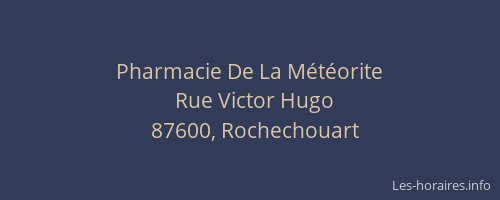 Pharmacie De La Météorite