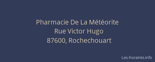 Pharmacie De La M&eacute;t&eacute;orite
