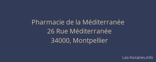 Pharmacie de la Méditerranée