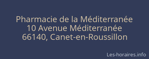 Pharmacie de la Méditerranée