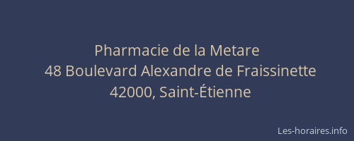Pharmacie de la Metare