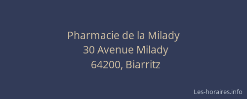 Pharmacie de la Milady