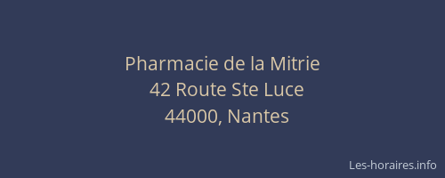 Pharmacie de la Mitrie