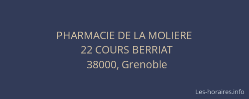 PHARMACIE DE LA MOLIERE