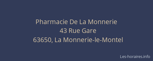 Pharmacie De La Monnerie