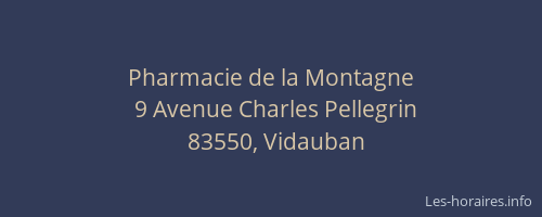 Pharmacie de la Montagne
