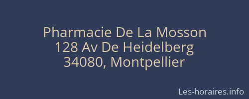 Pharmacie De La Mosson