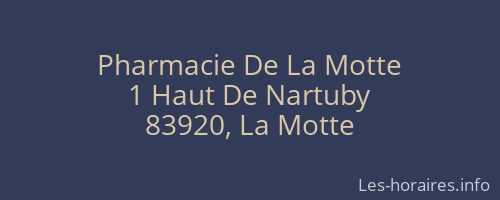 Pharmacie De La Motte