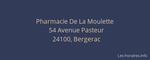 Pharmacie De La Moulette
