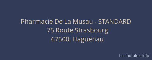 Pharmacie De La Musau - STANDARD