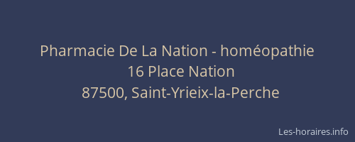 Pharmacie De La Nation - hom&eacute;opathie