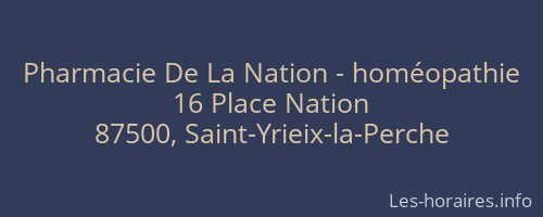 Pharmacie De La Nation - homéopathie
