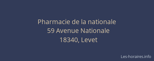 Pharmacie de la nationale
