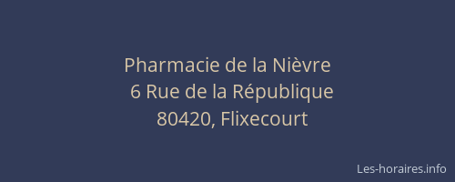 Pharmacie de la Ni&egrave;vre