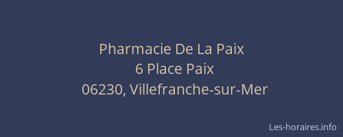 Pharmacie De La Paix