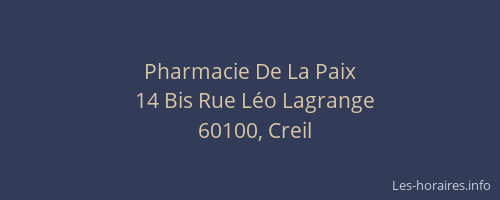 Pharmacie De La Paix