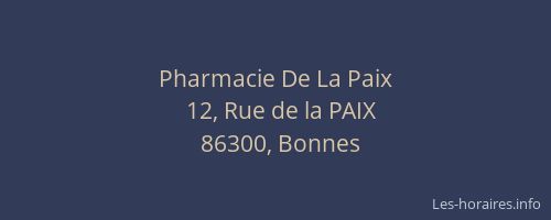 Pharmacie De La Paix