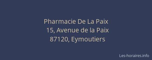 Pharmacie De La Paix
