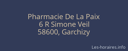 Pharmacie De La Paix
