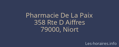 Pharmacie De La Paix